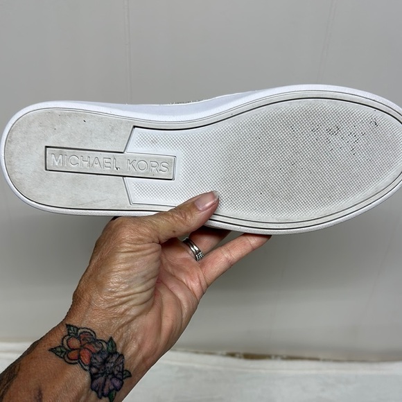 Michael Kors Gold Slip-On Loafers - Picture 7 of 13